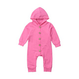Cute Bear Newborn Infant Baby Boy Girl Kid Ear Hooded Romper Zipper Cartoon Patchwork Jumpsuit Clothes Outfit For 0-24M