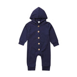 Cute Bear Newborn Infant Baby Boy Girl Kid Ear Hooded Romper Zipper Cartoon Patchwork Jumpsuit Clothes Outfit For 0-24M