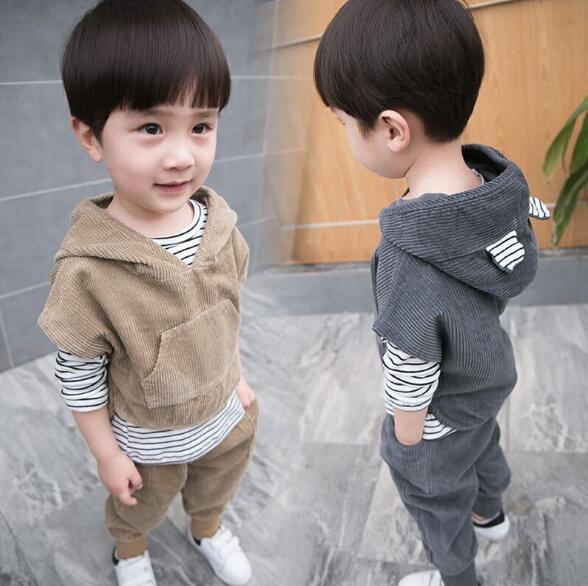 2019 Spring Autumn Baby Boys Clothes Sets Hooded Coat+T Shirt+Pants 3 PCS Casual Infant Cotton Suits Children Kids Sport Suits