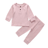 Newborn Baby Girl Boy 2Pcs Long Sleeve Autumn Clothes Set Knitted Tops Leggings Trousers Outfits Pure Color Casual Cute Warm
