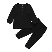 Newborn Baby Girl Boy 2Pcs Long Sleeve Autumn Clothes Set Knitted Tops Leggings Trousers Outfits Pure Color Casual Cute Warm