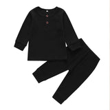 Newborn Baby Girl Boy 2Pcs Long Sleeve Autumn Clothes Set Knitted Tops Leggings Trousers Outfits Pure Color Casual Cute Warm