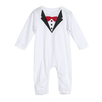 Toddler Handsome Baby Pompers Cool Boy Clothes Baby Long Sleeve Suit Infant Jumpsuit GentlemenBlack Bowknot Rompers Formal Suit