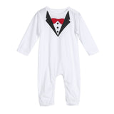 Toddler Handsome Baby Pompers Cool Boy Clothes Baby Long Sleeve Suit Infant Jumpsuit GentlemenBlack Bowknot Rompers Formal Suit