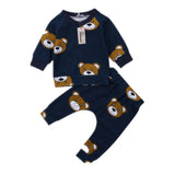 Newborn Toddler Kids Baby Boy Clothes T shirt Hoodies +Long Pants Long Sleeve 2pcs Outfts Home Baby Clothes Set