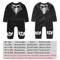 Toddler Handsome Baby Pompers Cool Boy Clothes Baby Long Sleeve Suit Infant Jumpsuit GentlemenBlack Bowknot Rompers Formal Suit